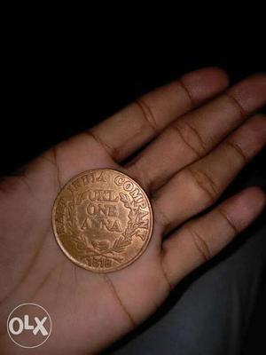 Indian 200 years old coin of 1 anna.. antic pice.