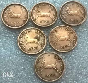 One Pice Complete Set Of 6original Coinsin