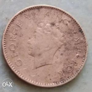 One quarter anna copper coin
