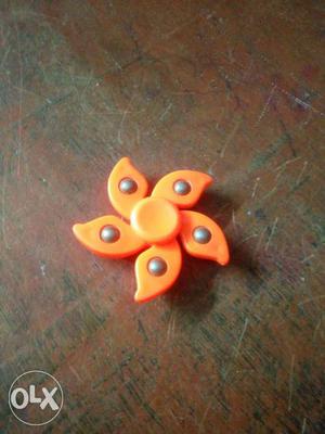 Orange 5-lobed Fidget Spinner