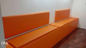 Orange Leather Bench