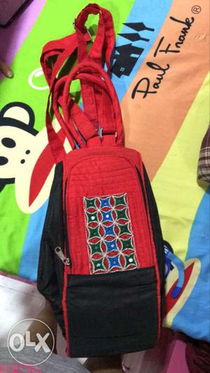 Red And Black One-sling Bag