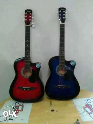 Red And Blue Acoustic Guitars