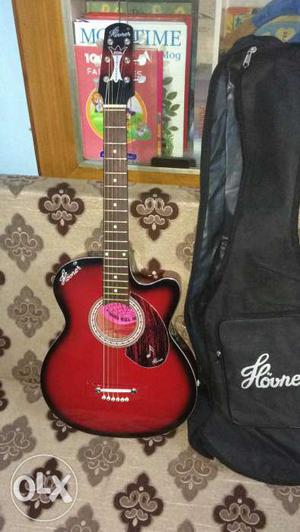 Red-burst Cutaway Acoustic Guitar With Gig Bag