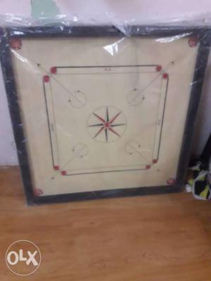 White And Black Wooden CHAMPION Carom Board