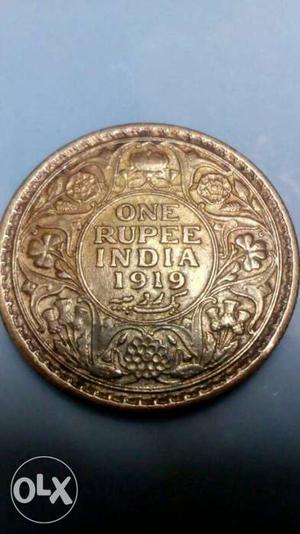  one rupee old silver coin...