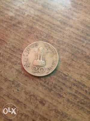  Mahatma Gandhi headed 20 paise old coin