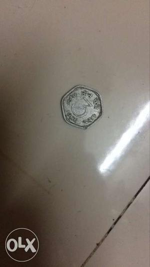 Old coin of 3 paise year 