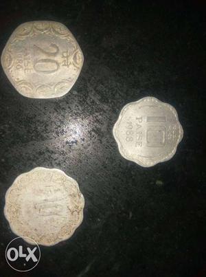 Old indian coins  year old 20 paisa  year