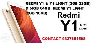 Redmi Y1 & Redmi Y1 Lite (3GB 32GB & 4G 64GB) Gold & Gray