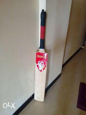 White, Black And Red Cricket Bat