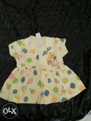 1) Baby's White And Yellow Dress 2)Baby's blue dress for FOR