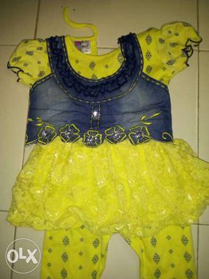 6 - 9 months baby frock set very good condition