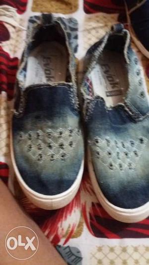 9months used Denim Loafers Size:8