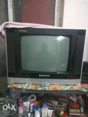 Black And Gray Crown CRT Television