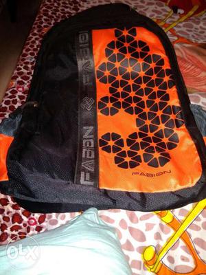 Black And Orange Fabion Backpack