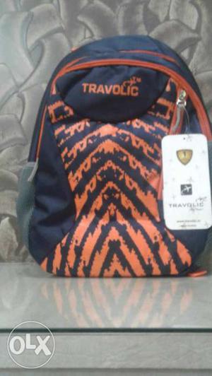 Black And Orange Travolic Backpack Bag