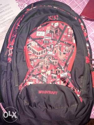 Black And Red Wildcraft Backpack