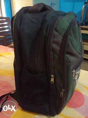 Black, Gray And Green Backpack