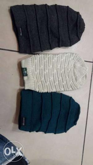 Black, Grey And Blue Knitted Caps