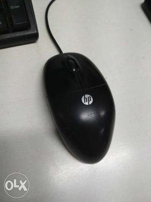Black HP Corded Computer Mouse
