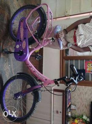 Children's Pink, Purple And White Bicycle