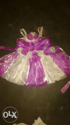 Children's Purple White Mini Dress