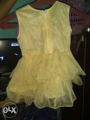 Girl's Yellow Sleeveless Dress