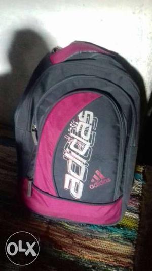 Gray White And Pink Adidas Backpack