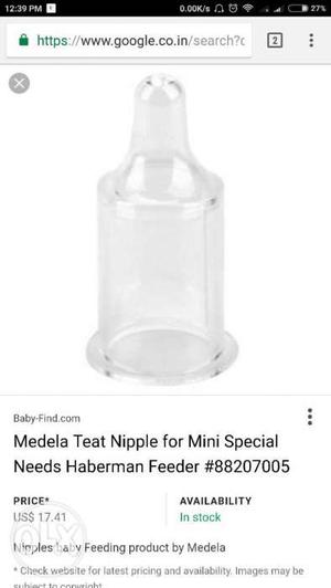 New Baby's Medela Teat Nipple