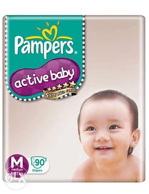 New Pampers Active Baby Diapers 90pcs at Rs-699 only