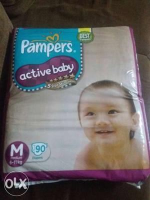Pampers Active Baby Diapers Taped Medium Size (90