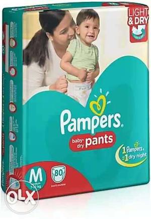 Pampers (M Size)(7-12kg) - 80 diapers pack MRP Rs