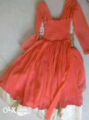 Party wear long dress for 2 to 3 year girls. only