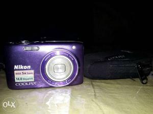 Purple Nikon Coolpix Compact Camera