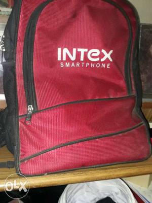 Red And Black Intex Smartphone Backpack