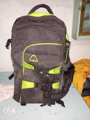 Travel bag Black And Neon-green Backpack
