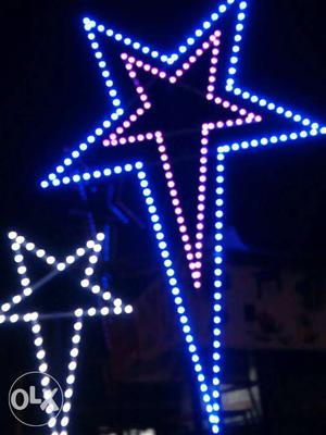 White And Blue LED Light Star Figures