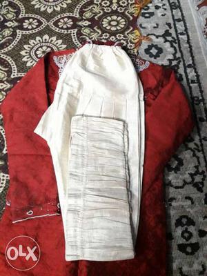 White Pants; Red Sherwani