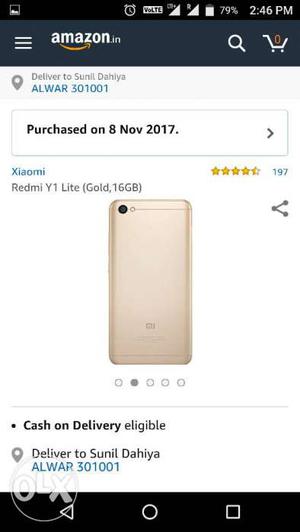 Mi y1 (sealpack) Gold colour 2gb 16 gb  and