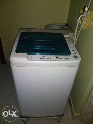 White And Black Top-load Washing Machine