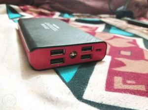 Black And Red Multi-port Power Bank