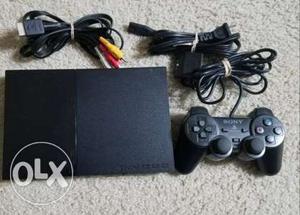 Black Sony PS2 With Black Dualshock 2