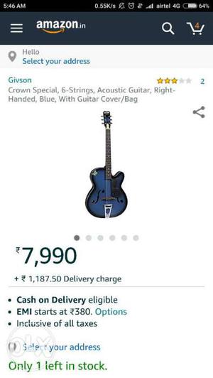Blue And Black Gebson Crown Special Guitar Screenshot