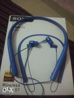 Blue Sony Wireless Neckband With Box bluethoot one day old