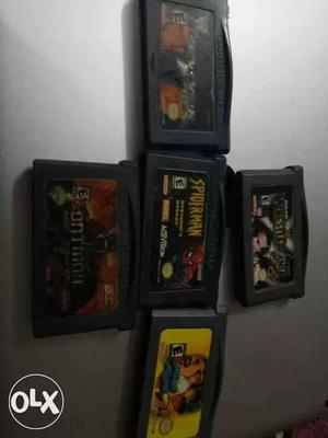Five Nintendo Gameboy Advance Game Cartridges