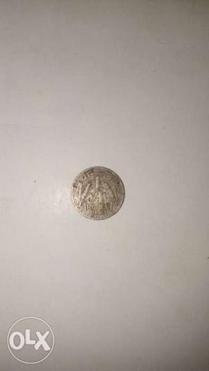 Round Silver 1/4 Indian Anna Coin
