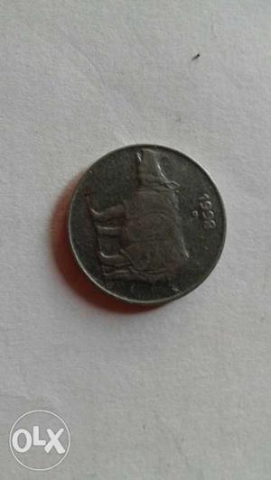 Round  Silver-colored Coin