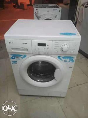 White LG Front-load Washing Machine