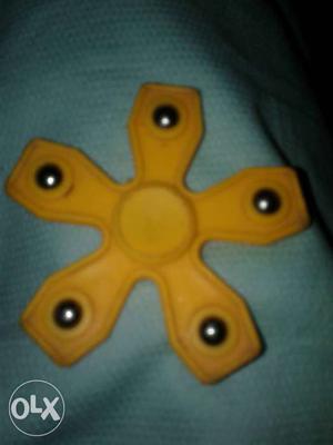 Yellow 5-bead Fidget Hand Spinner